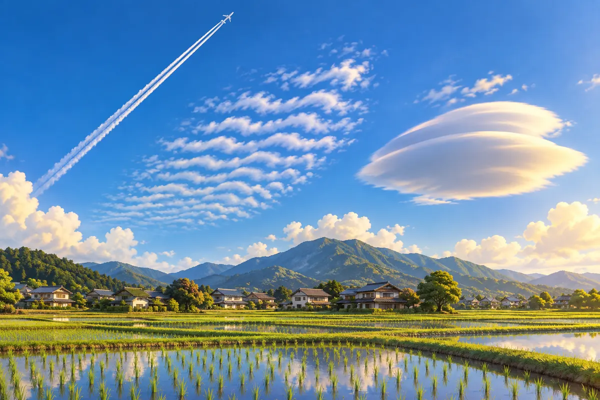 「地震雲」と呼ばれる雲の多くは、飛行機雲や波状雲などのふつうの雲