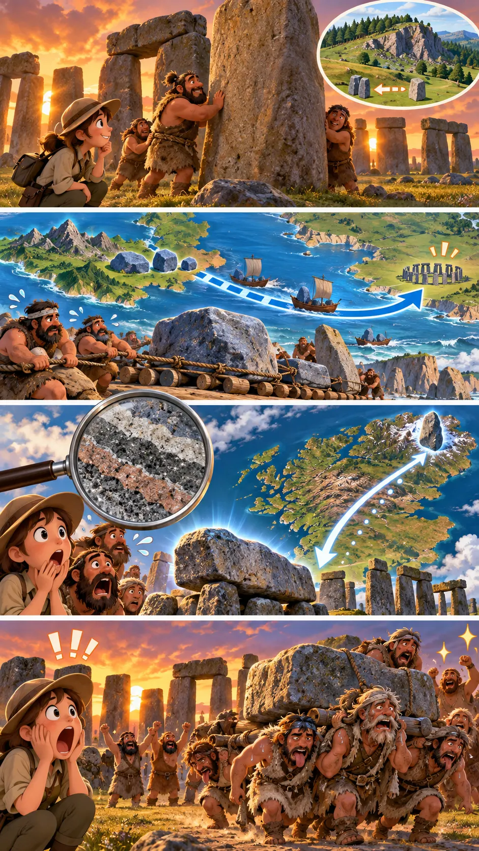 ストーンヘンジの石、700km以上も離れたスコットランドから運ばれていたの4コマ漫画