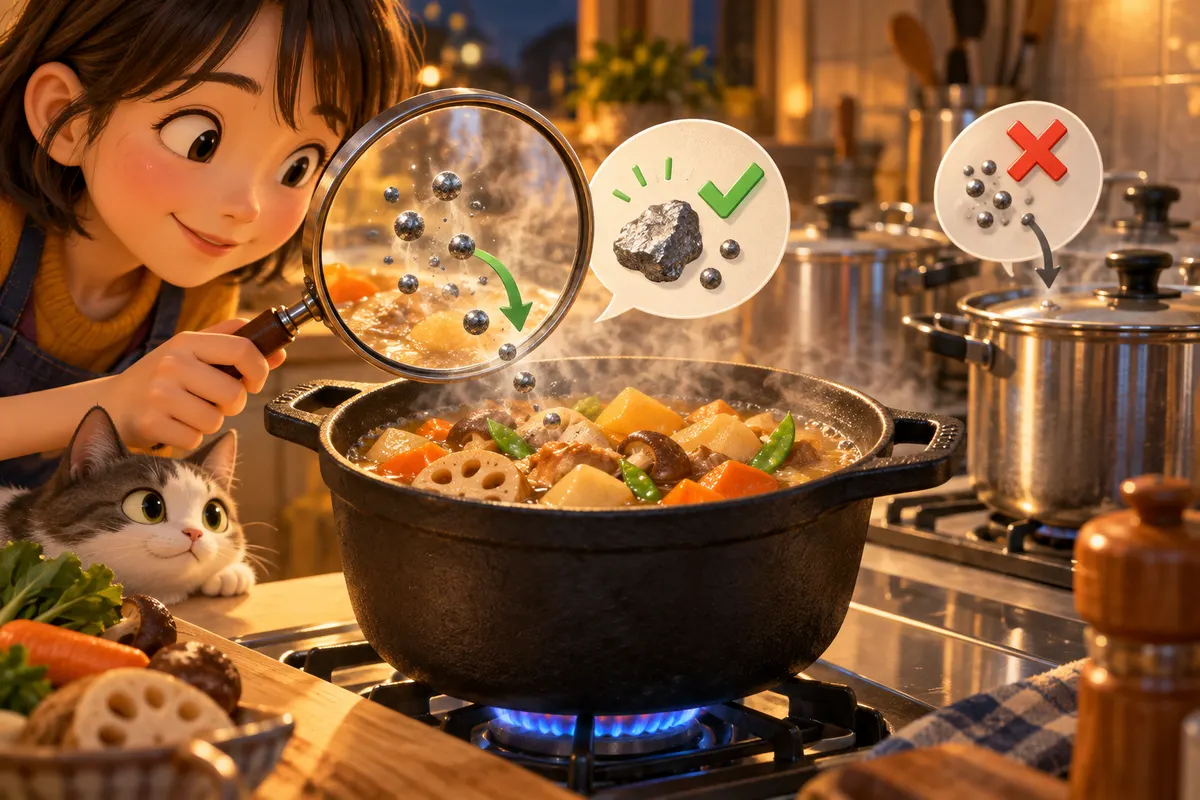 鉄鍋は料理に少しだけ鉄を"足して"くれる