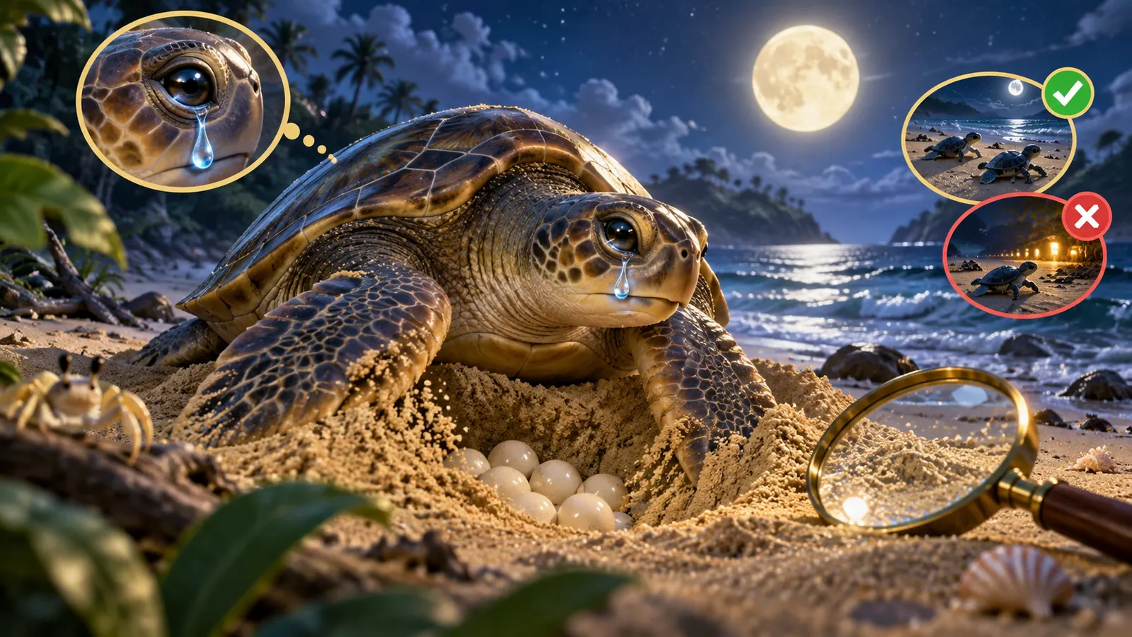 「ウミガメは産卵の痛みで泣いている」はウソ。涙の正体は海水より濃い"塩"だった