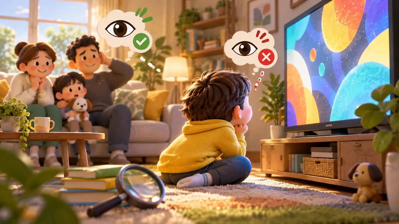 「テレビに近づくと目が悪くなる」は原因と結果が逆だった? 近くで見る子に隠れたサイン