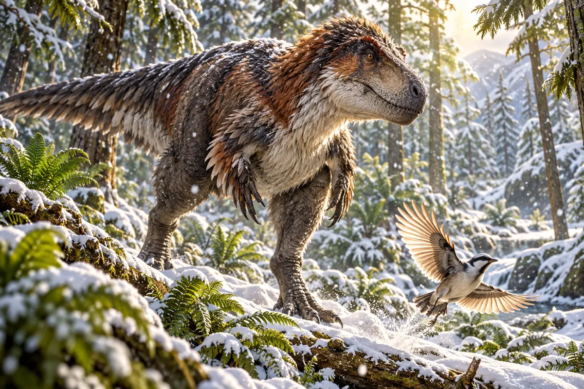 ティラノサウルスの仲間にも、羽毛をもつ大型種がいた