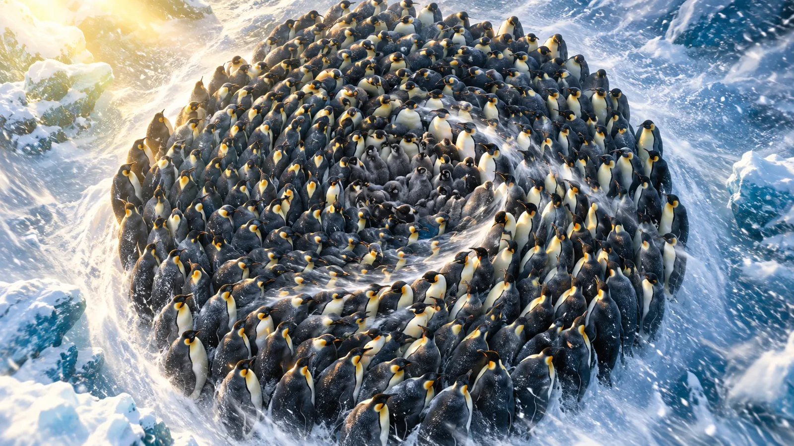 ペンギンにも「ひざ」がある。極寒を乗り切る“おしくらまんじゅう”は30〜60秒ごとに全員で一歩