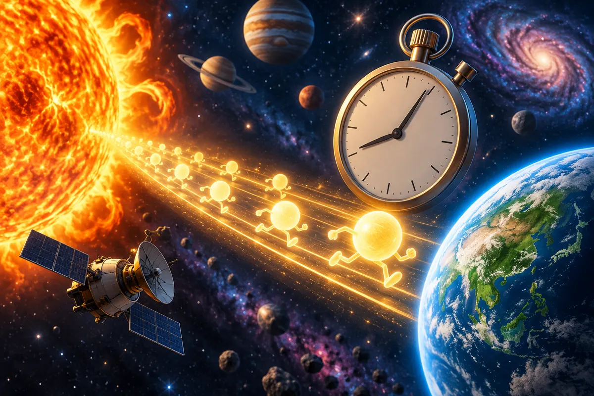 光が太陽から地球へ届くまで、約8分20秒