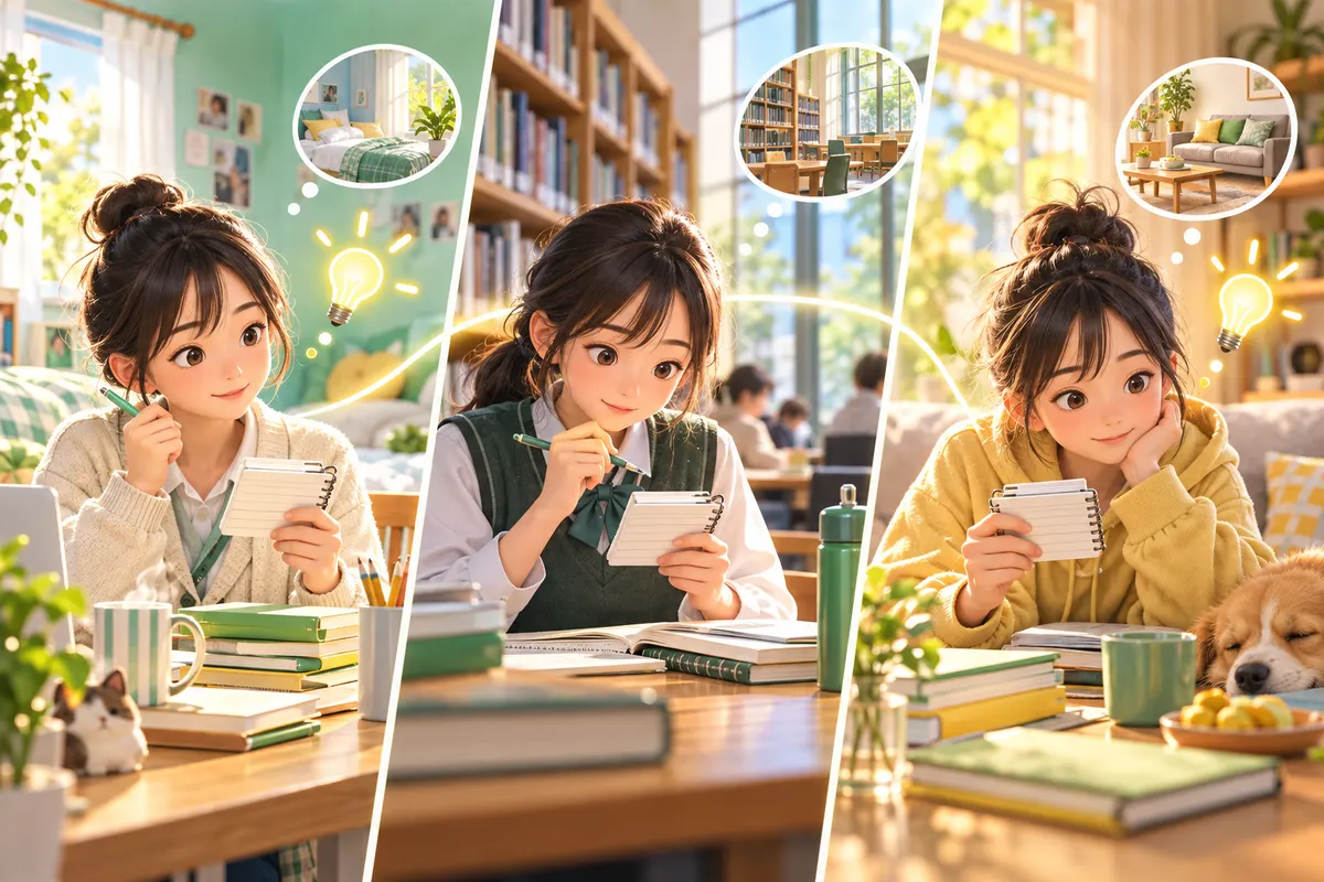 場所を変えると、記憶の「手がかり」が増える