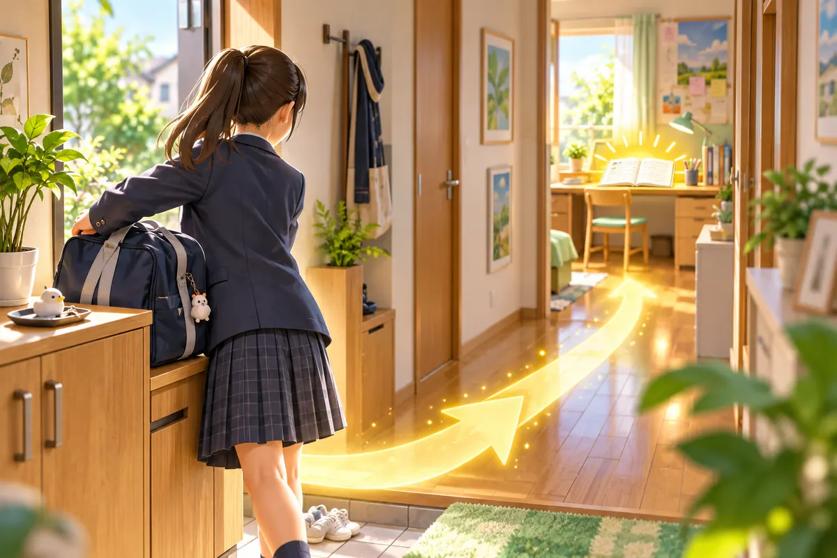 「帰ったら、すぐ机へ」。状況と行動を結びつけておく