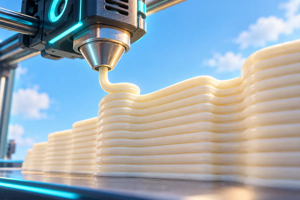 3Dプリンターは材料を一層ずつ積み重ねて形を作る。