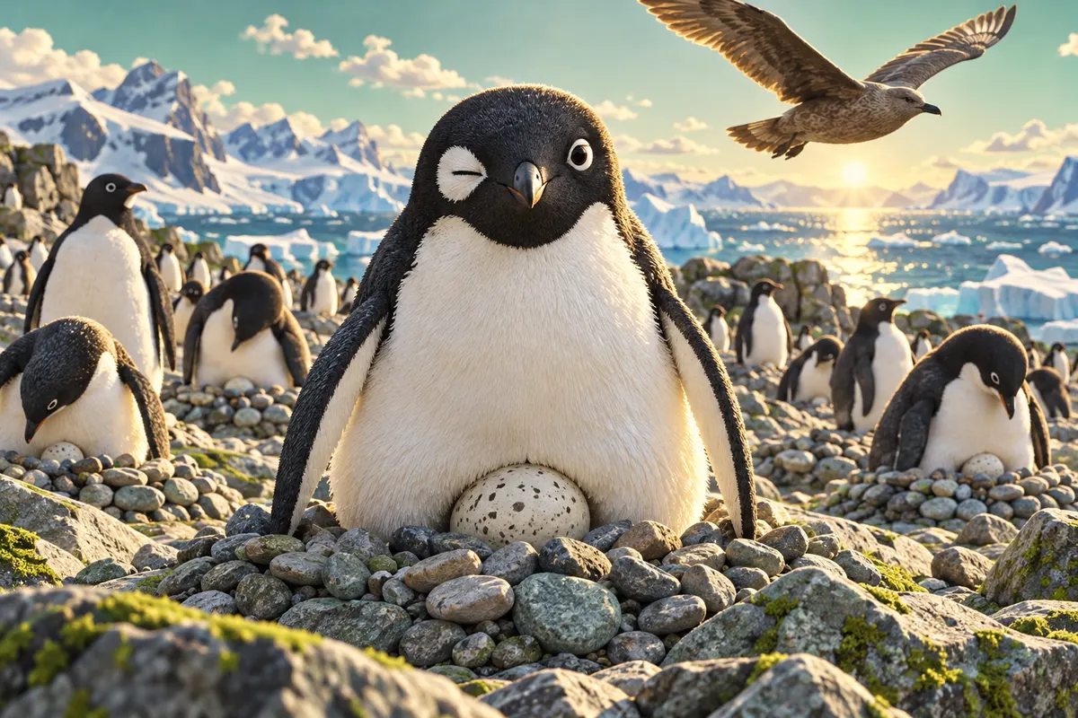 巣のペンギンは、片目ずつ閉じたり開いたりしながら、数秒の眠りを繰り返していた