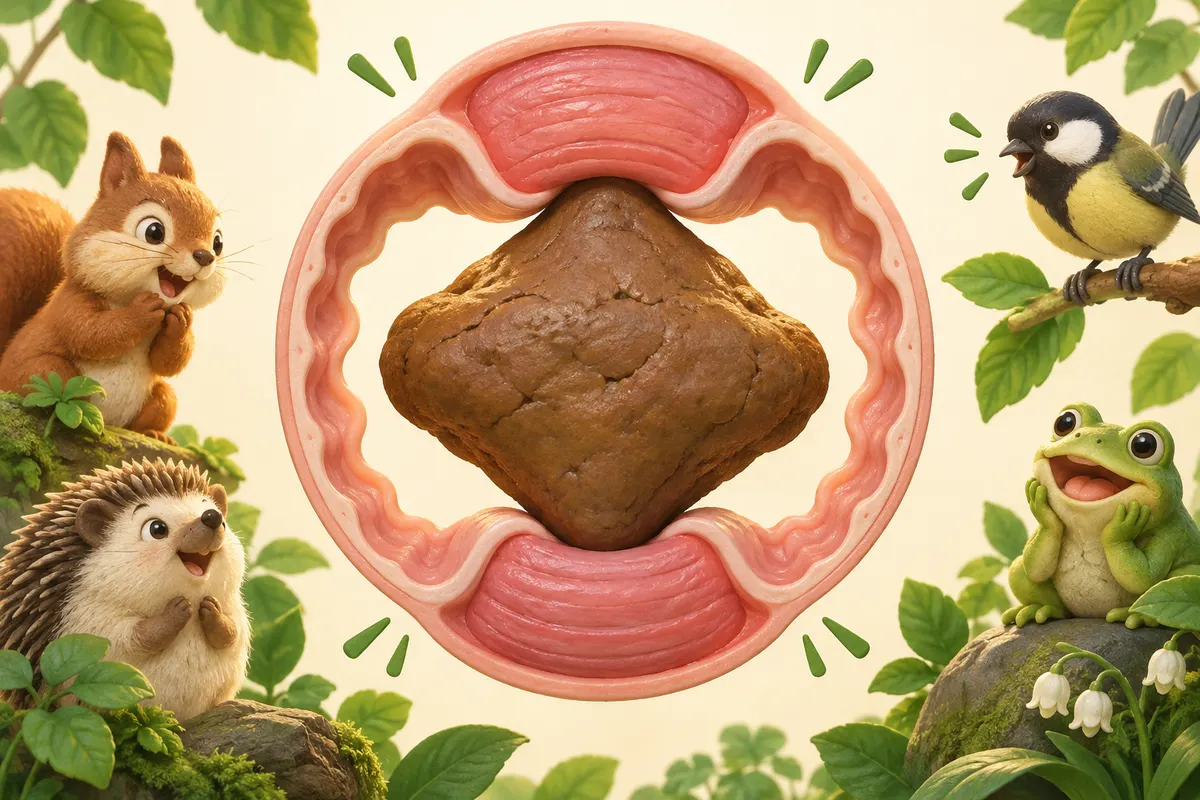 腸の壁に硬い帯と柔らかい帯があると、腸が縮むたびに中身の形がゆがみ、だんだん角ができていく。