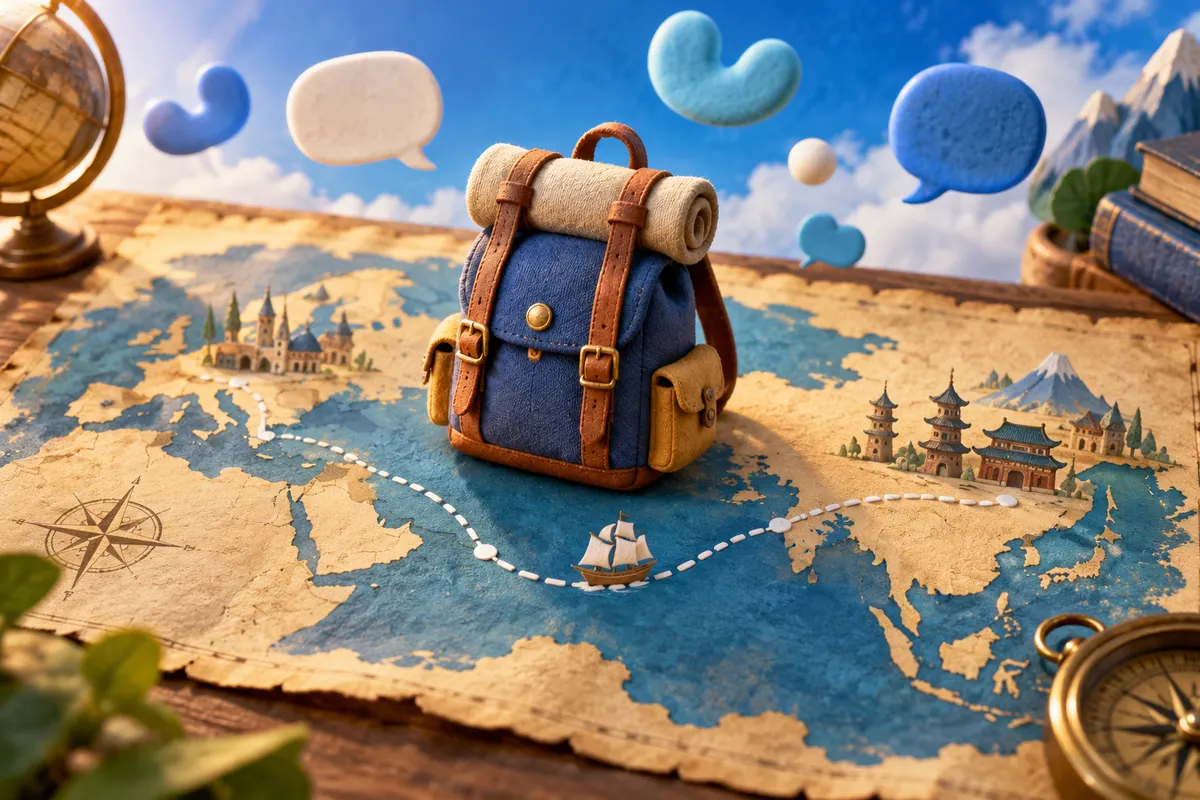 ransel という言葉は、ドイツからオランダへ、そして海を越えてアジアへ渡った(イメージ)。