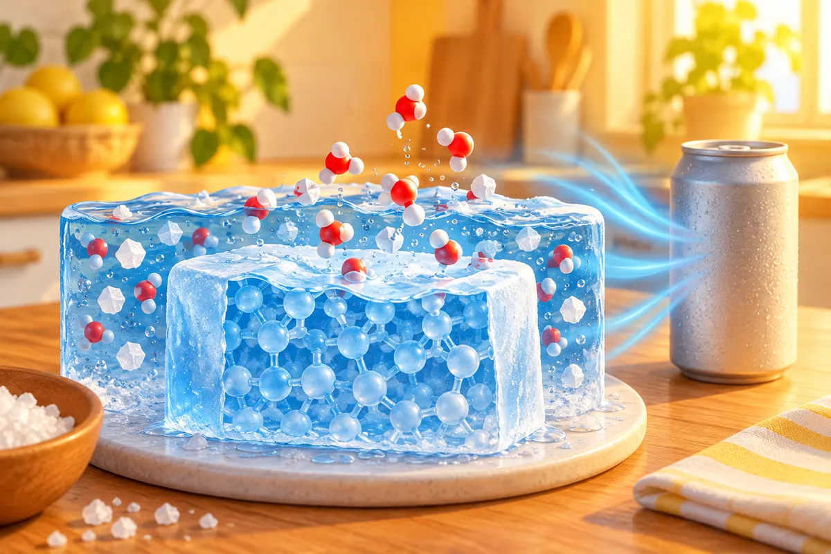 塩水の中では氷が溶け続け、そのとき周りの熱を奪う。だから水の温度が0℃より下がっていく