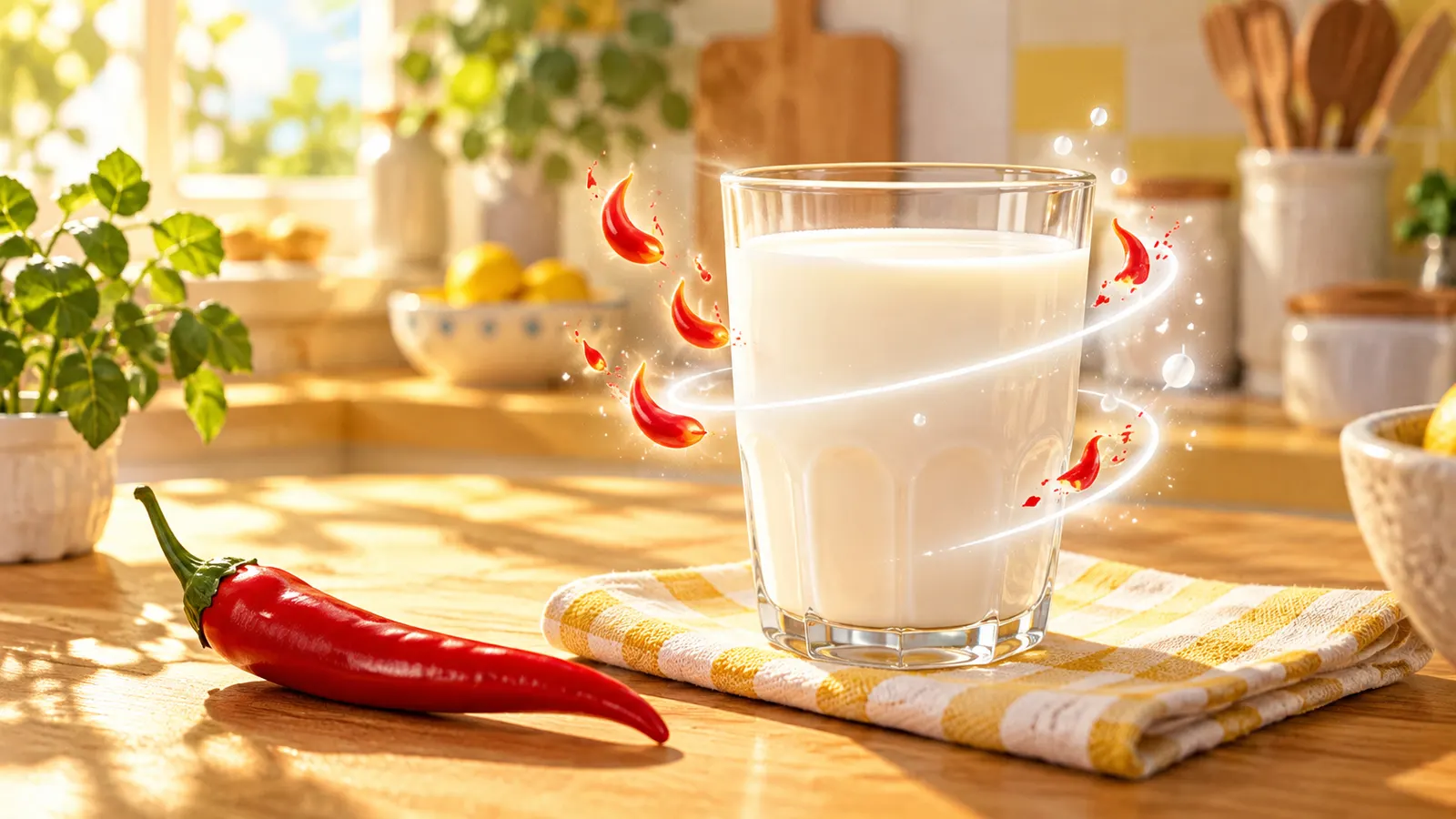 辛いものを食べたあとは、水より牛乳のほうが辛さがやわらぐ