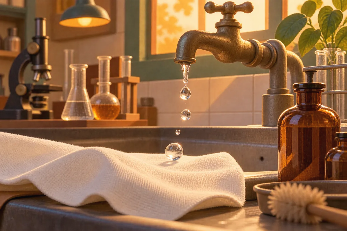 布に塗って乾かすと、水は布にしみこまず、はね返った。靴の事故が、布の加工剤のアイデアに変わった。