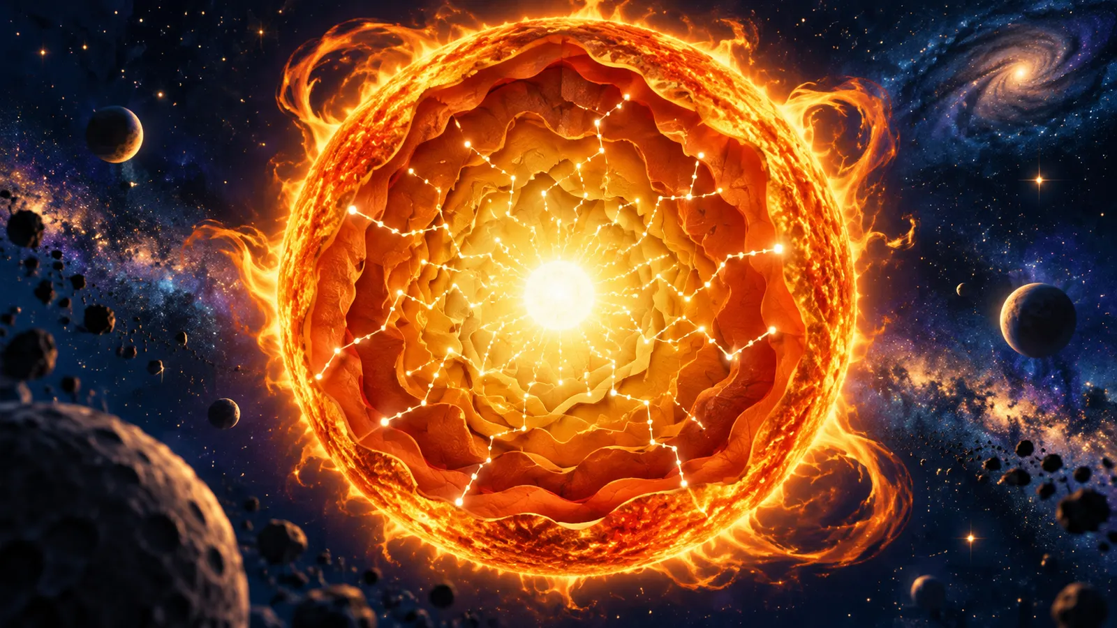 太陽の光は、何年前に太陽の中心で生まれたのか